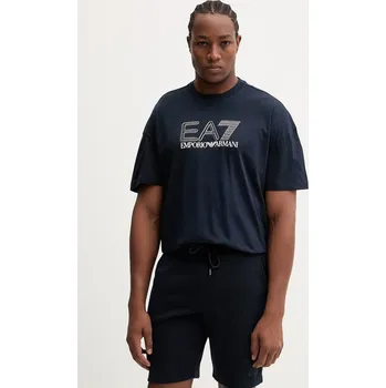 Pánské tričko Bavlněné tričko EA7 Emporio Armani AF10375.7M001309 námořnická modř 59X, vel. XXL