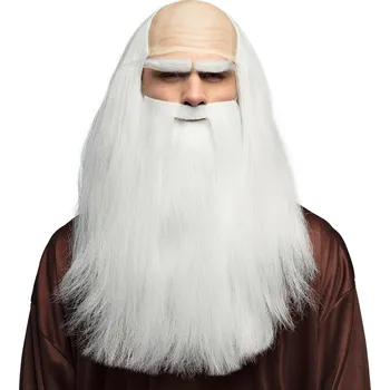 Karnevalová paruka Boland Paruka s pleší stařec s vousy a obočím