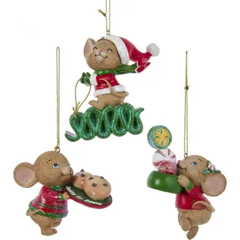 Vánoční dekorace KURT ADLER Roztomilé myšky 1 ks