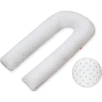 Kojící polštář SCAMP Těhotenský polštář/tvar U 75 x 135 cm LittleHeartGrey