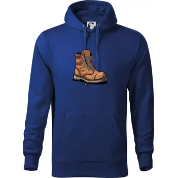 Pánská mikina Turistická narozeninová bota 60 - Mikina pánská Cape s kapucí - 5XL ( Královská modrá )