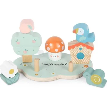 Dřevěná hračka Saro Baby Dřevěná stohovací zahrádka