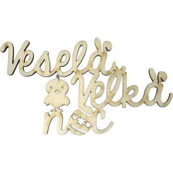 Velikonoční dekorace FLOWERIO Dřevěný výřez 20cm - Veselé Velikonoce