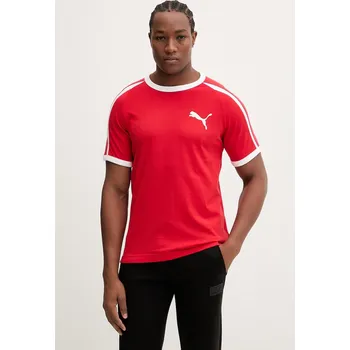 Pánské tričko Bavlněné tričko Puma Big Cat Ringer 635242 červená 33X, vel. L
