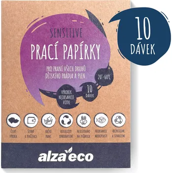 Odstraňovač skvrn AlzaEco prací papírky Sensitive (10 praní)