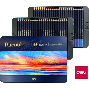 Pastelka DELI FINENOLO v kovovém pouzdře, 48 barev