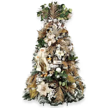 LAALU Vánoční stromek zdobený - NĚŽNÁ CHAMPAGNE, 169 ks ozdob, 240 cm