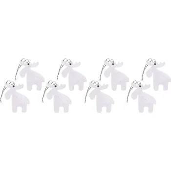 LAALU Vánoční ozdoby - sob, bílý, 8 cm, 8 ks