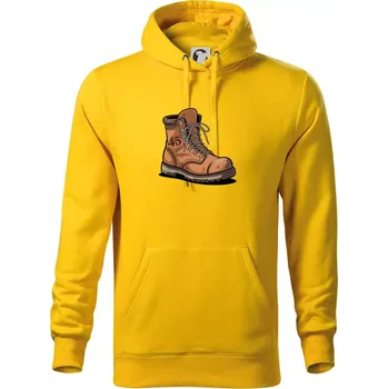 Pánská mikina Turistická narozeninová bota 45 - Mikina pánská Cape s kapucí - 4XL ( Žlutá )