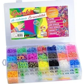 kreativní sada TopKing Rainbow Loom gumičky na náramky 4400 ks s uzamykatelným organizérem a tkalcovským stavem