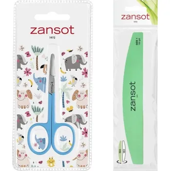 Zansot Dvoustranný pilník + nůžky na nehty pro děti, modré