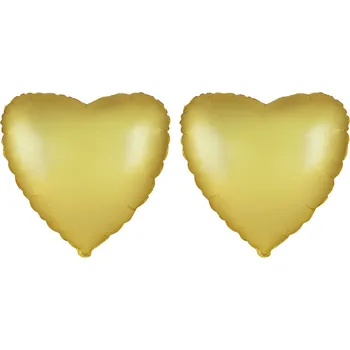 Balónek FLEXMETAL Balón foliový - srdce, pastelové zlaté, valentýn / svatba, 45 cm, 2 ks