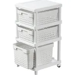 Plast Team Plastový regál SEOUL, 3 koše, bílý