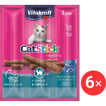 Vitakraft Cat Stick pochoutka platýs/omega 3, 3 × 6 g 6 ks