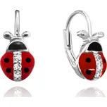 MINET Dětské stříbrné náušnice Berušky vykládané zirkony (Ag 925/1000, 2,15 g)