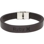 Ewena Kožený náramek hnědý se znamením Ryby