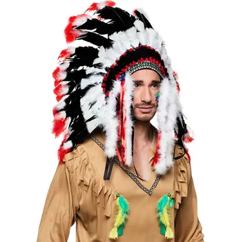 Karnevalový doplněk Boland Indiánská čelenka péřová Apač