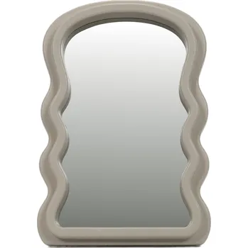 Zrcadlo Home Styling Collection Dekorativní zrcadlo ve vlnitém rámu, 18 × 26 cm, béžové