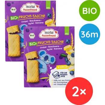 FruchtBar BIO špaldové taštičky jablko, borůvky a banán 12× 22 g