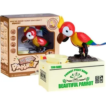 Pokladnička ALUM Pokladnička na mince papoušek červená