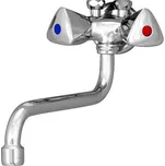 Mereo Dřezová nástěnná baterie s ramínkem trubkovým O16mm - 200 mm, chrom