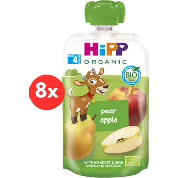 Dětská výživa HiPP BIO Hippies kapsička Hruška -Jablko 8× 100 g