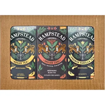 Čaj Hampstead Tea BIO Dárkový balíček černých čajů SPECIÁL 3 × 20 ks