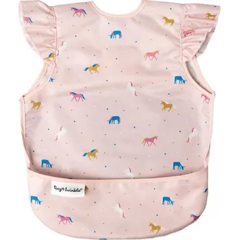 Bryndák Tiny Twinkle Zástěrka s bryndákem a volánky Large 2-4 roky Unicorn Confetti