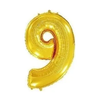 Balónek Balón foliový číslice zlatá - gold 102cm - 9