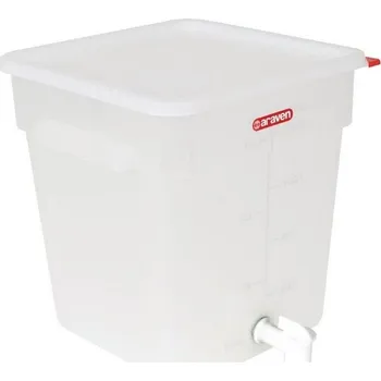 ARAVEN zásobník na tekutiny s výpustí 18 l, průhledný