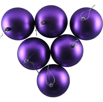 Vánoční dekorace DECOLED Vánoční ozdoby - koule plastové, fialové matné, průměr 10 cm, 6ks