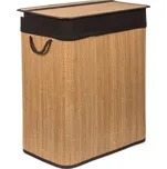 Koš na prádlo G21 105 l s rozdělovačem, bambusový s hnědým košem