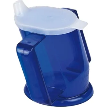 Sundo Hrnek nakloněný se dvěma uchy a víčkem s náustkem, modrý