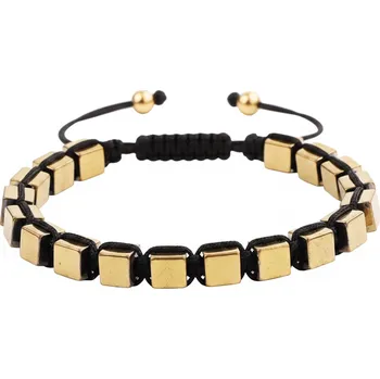 Náramek ANNA PERLY Atraktivní trendy shamballa náramek z pozlacených destiček oceli