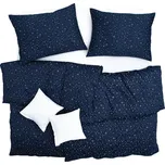 SCANquilt povlečení SATÉN PLUS hvězdičky modrobílá 140 × 200/70 × 90 cm