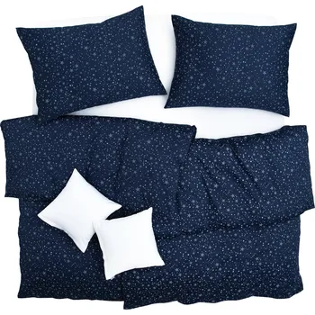 Povlečení SCANquilt povlečení SATÉN PLUS hvězdičky modrobílá 140 × 200/70 × 90 cm