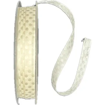 Vánoční dekorace Goldina Loy Bilbao saténová krémová 10 mm × 20 m