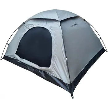 Stan Calter pro 3 osoby, jednoplášťový, 210 × 180 × 110 cm, stříbrný