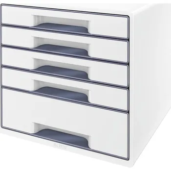 Zásuvkový kontejner LEITZ WOW CUBE, 5 zásuvek, bílo-šedá
