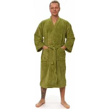 Dámský župan Interkontakt Pánský župan kimono Olive Green XXL