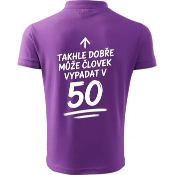 Pánská košile Takhle dobře může vypadat člověk v 50 - Polokošile pánská Pique Polo 203 - 4XL ( Fialová )