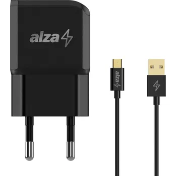 AlzaPower Smart Charger 2.1A černá + Core Micro USB 1m černý