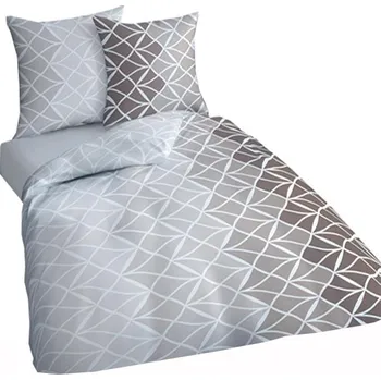 Povlečení 4sleep Flanelové povlečení 140/200 + 70/90 - 5016A trojúhelníky hnědé