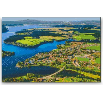 Diamantové malování Painting Queens Diamantové malování Vodní nádrž Lipno, 80 × 120 cm, bez rámu, hranaté