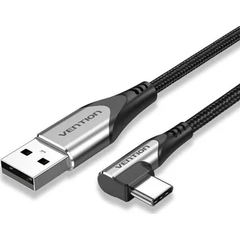 Kabel Vention Type-C (USB-C) 90° USB 2.0 Cotton Cable Gray 0.25m Aluminum Alloy Type