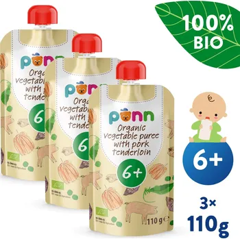 SALVEST Ponn BIO Vepřová panenka se zeleninovým pyré 3× 110 g