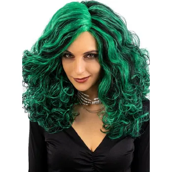 Karnevalová paruka Carnival Toys Zelenočerná bohatá čarodějnická paruka