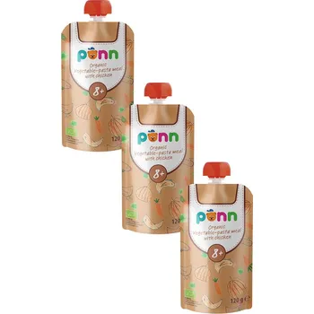 Dětská výživa SALVEST Ponn BIO Kuřátko s těstovinami 3× 120 g