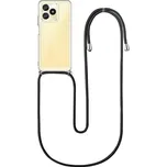 TopQ Kryt Realme C53 s černou šňůrkou průhledný 129960