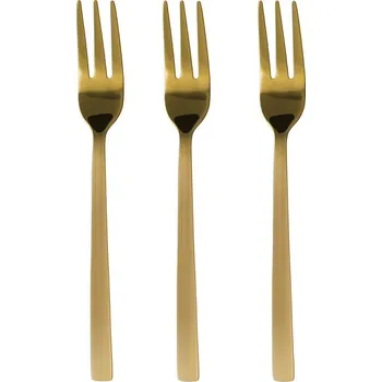 Příbor DuraHome Vidlička dezertní PIANO, 3ks, matná, zlatá